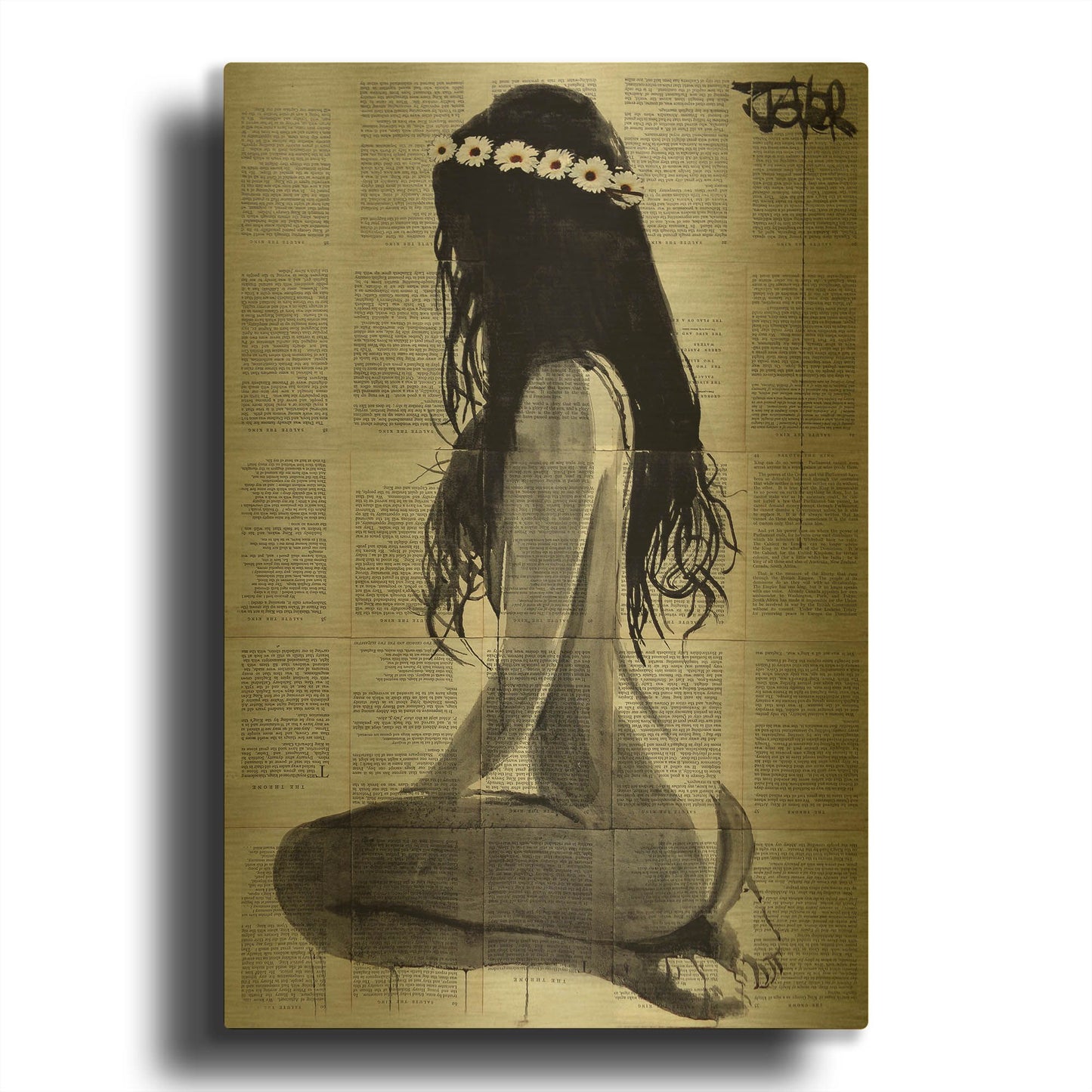 'Daisy Chain' By Loui Jover Gold Metal Wall Art