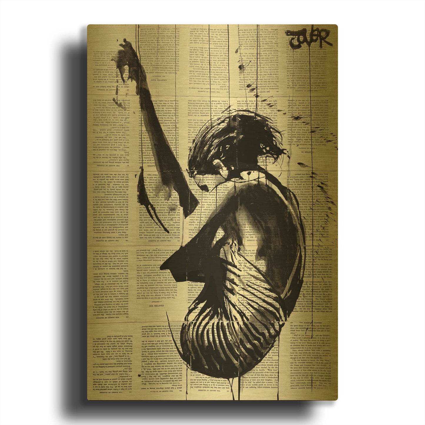 'Dive' By Loui Jover Gold Metal Wall Art