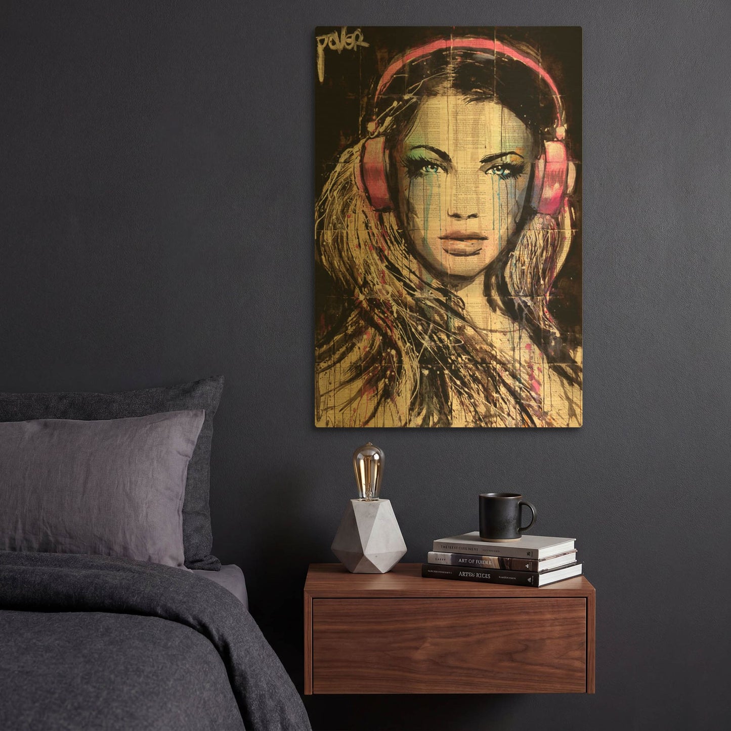 'DJ' By Loui Jover Gold Metal Wall Art