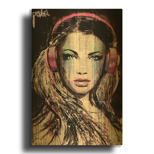 'DJ' By Loui Jover Gold Metal Wall Art