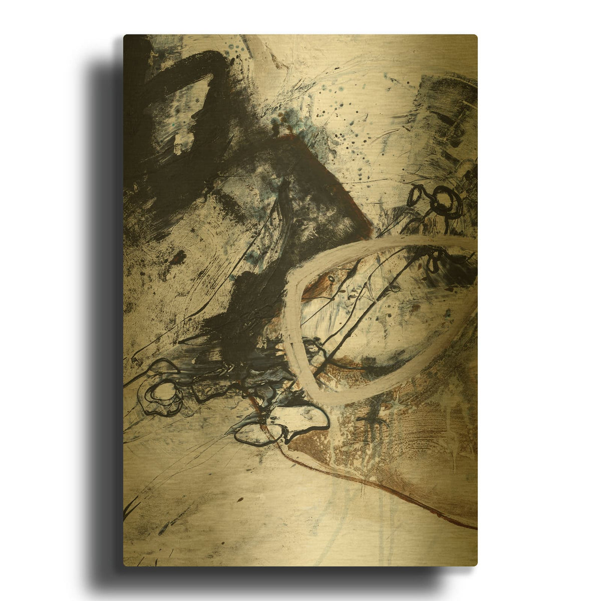 'Black and White 2' By Design Fabrikken Gold Metal Wall Art