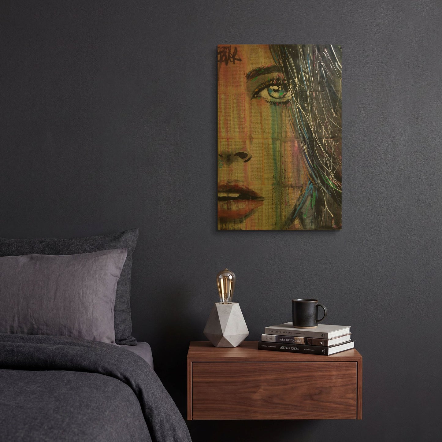 'Fahrenheit' By Loui Jover Gold Metal Wall Art