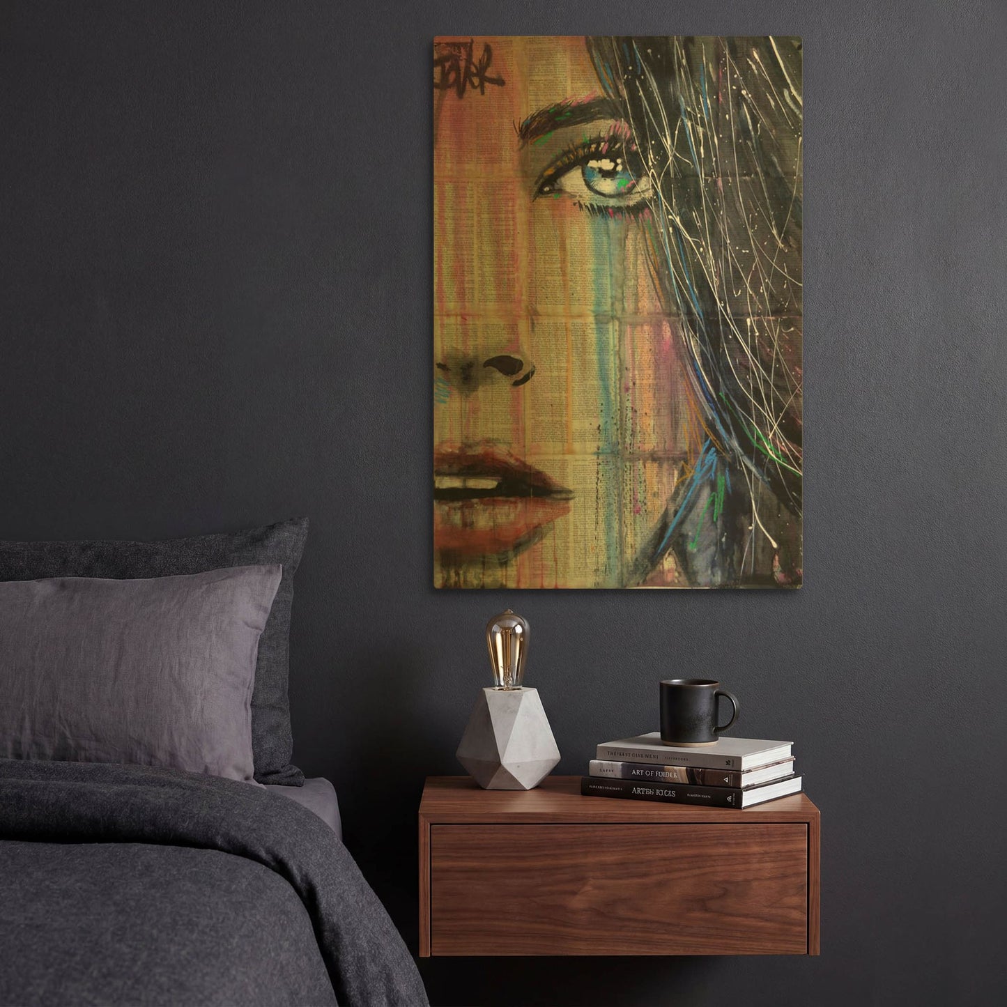 'Fahrenheit' By Loui Jover Gold Metal Wall Art