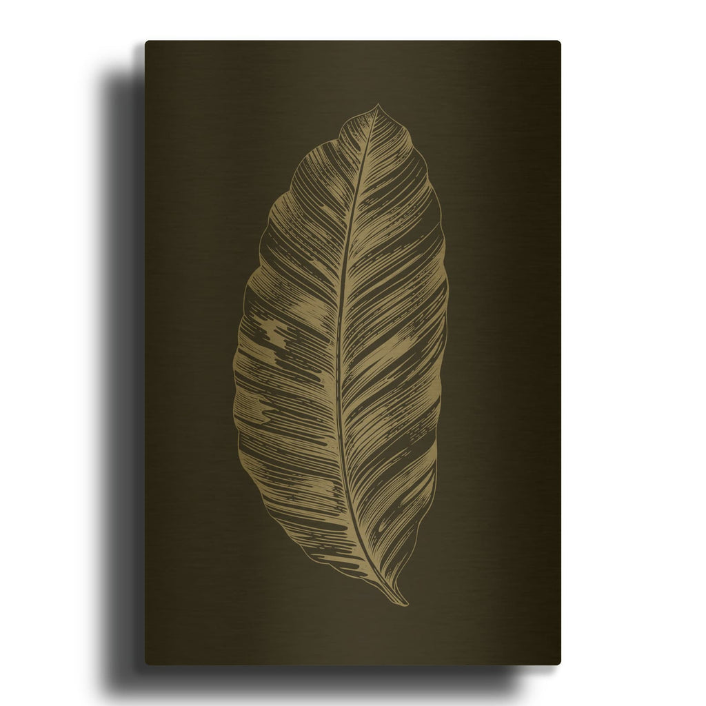 'Black Leaf' By Design Fabrikken Gold Metal Wall Art
