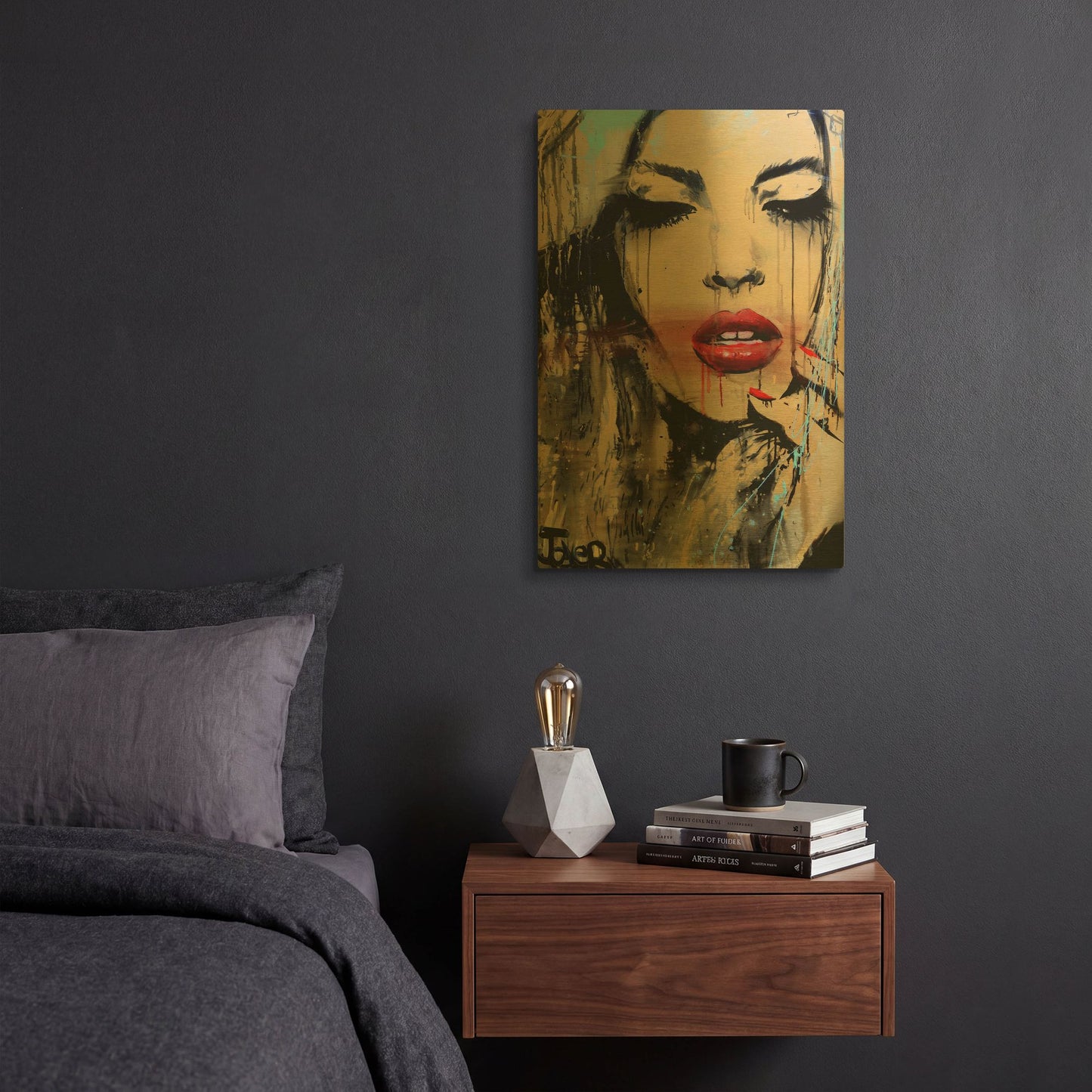 'Gloss' By Loui Jover Gold Metal Wall Art