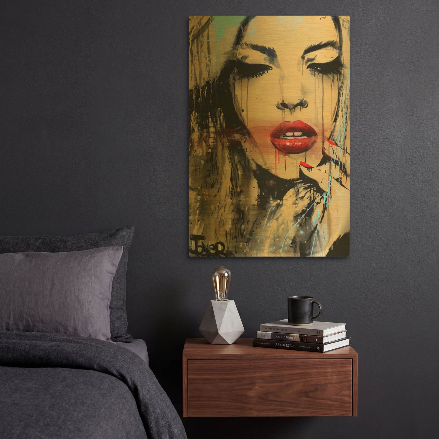 'Gloss' By Loui Jover Gold Metal Wall Art
