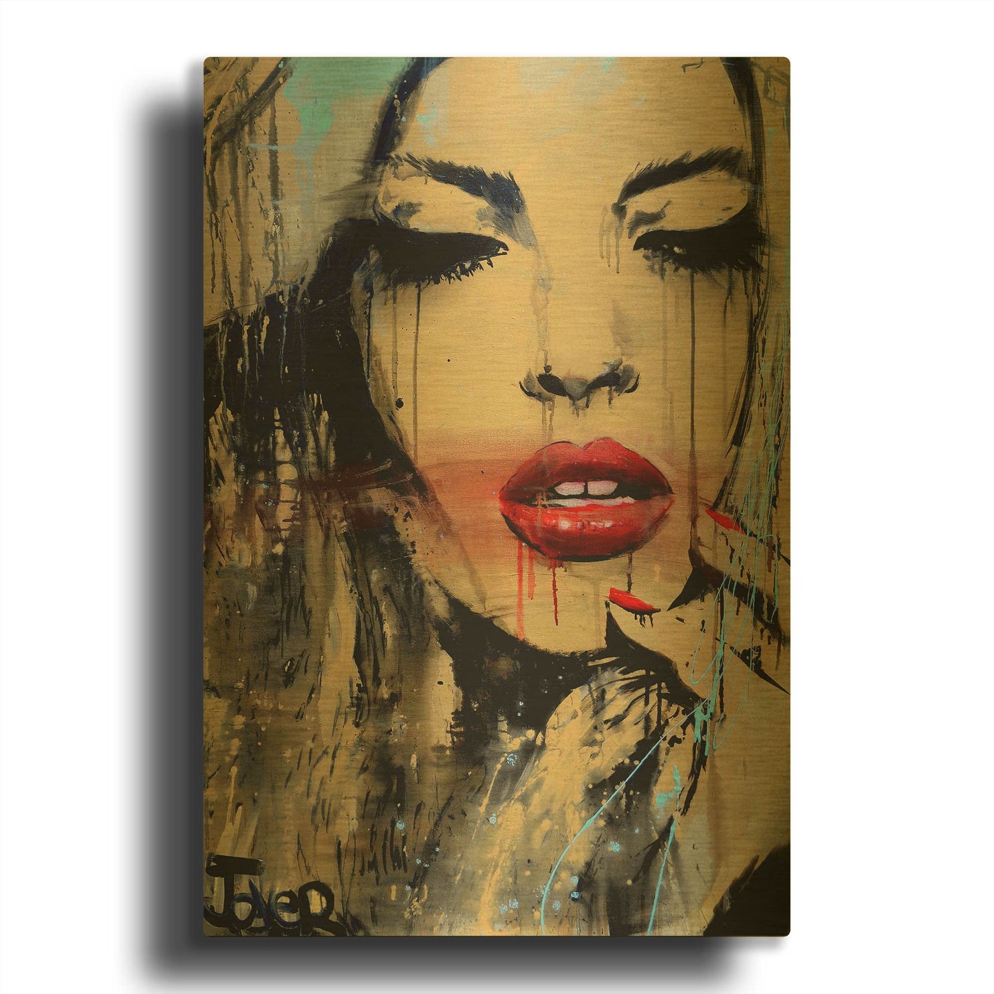 'Gloss' By Loui Jover Gold Metal Wall Art