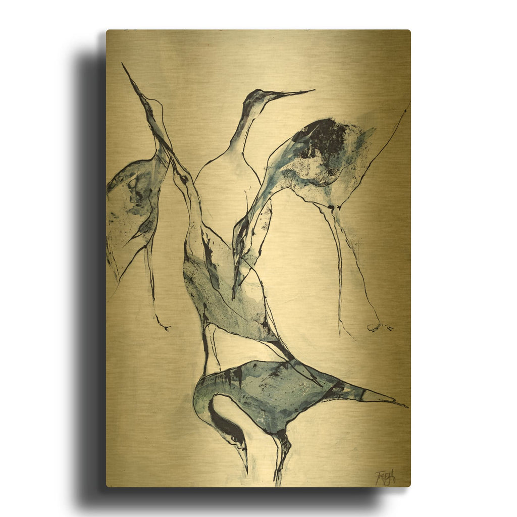'Crane 1' By Design Fabrikken Gold Metal Wall Art