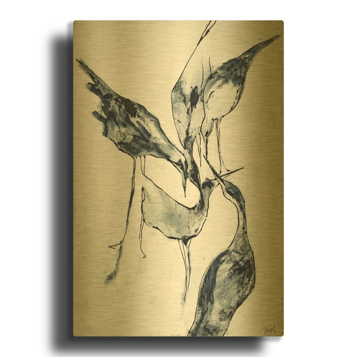 'Crane 2' By Design Fabrikken Gold Metal Wall Art