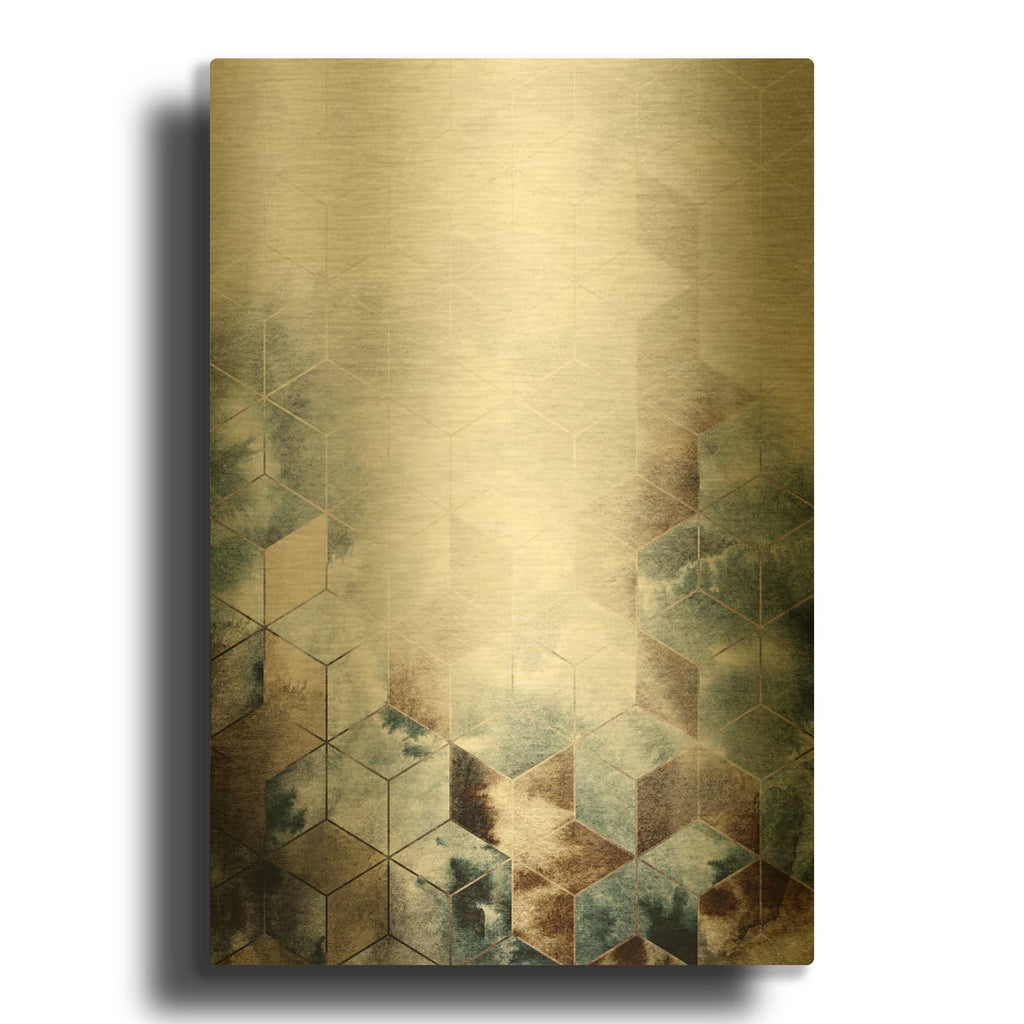 'Cubes Magic' By Design Fabrikken Gold Metal Wall Art