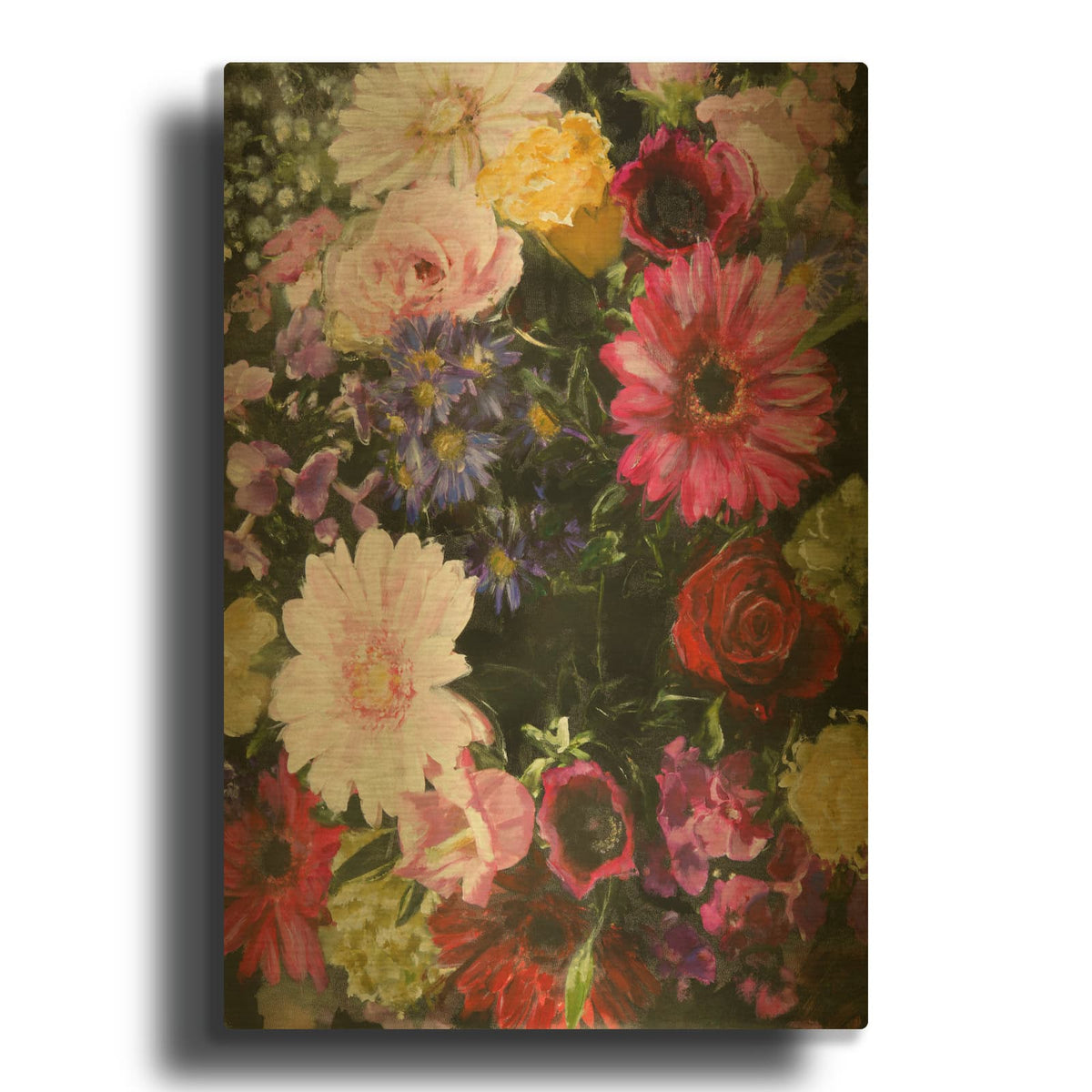 'Dark Blossom' By Design Fabrikken Gold Metal Wall Art