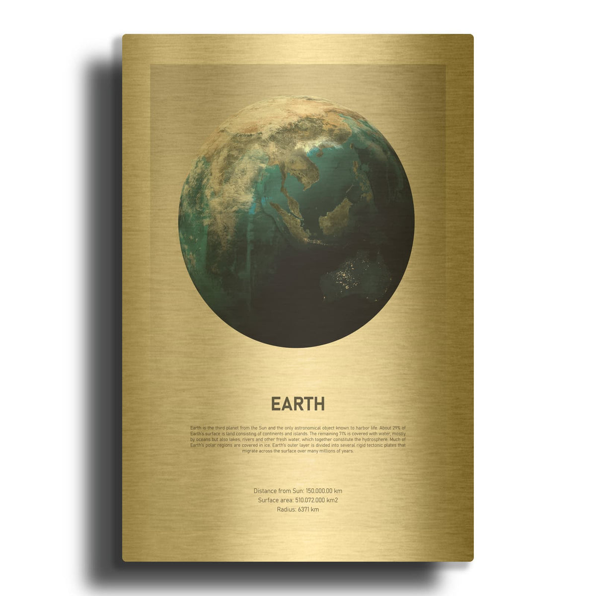 'Earth Light' By Design Fabrikken Gold Metal Wall Art