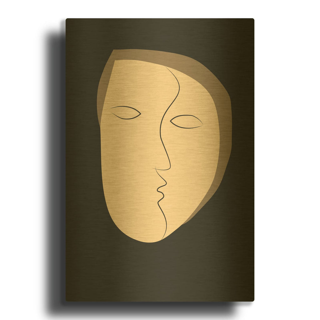 'Face It 1' By Design Fabrikken Gold Metal Wall Art