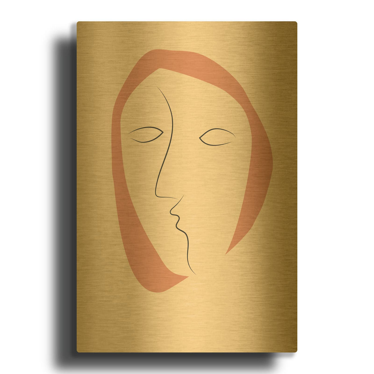 'Face It 2' By Design Fabrikken Gold Metal Wall Art