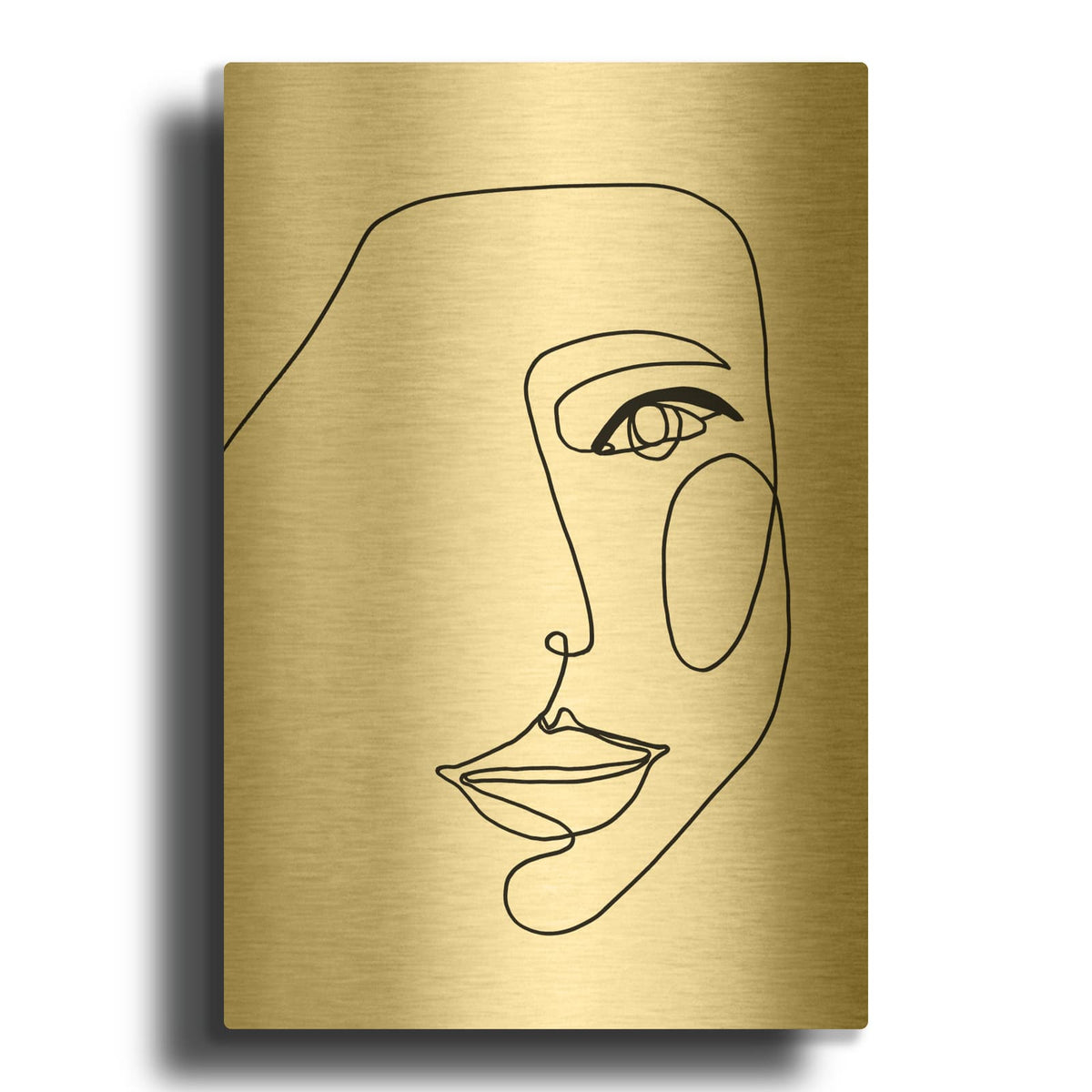 'Face Line 1' By Design Fabrikken Gold Metal Wall Art