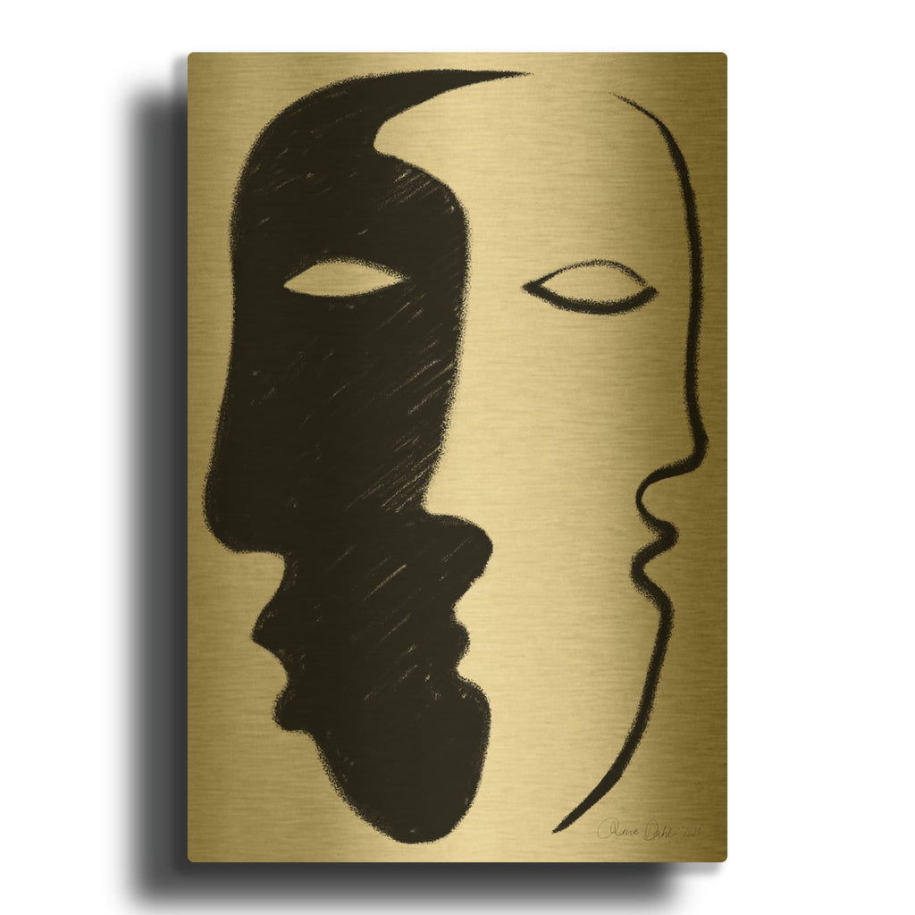 'Face to Face' By Design Fabrikken Gold Metal Wall Art