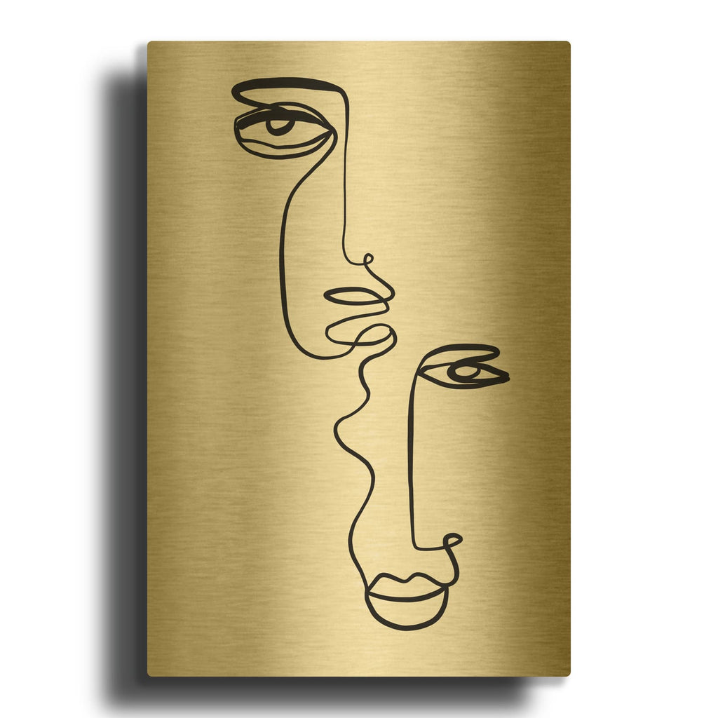 'Faces 2' By Design Fabrikken Gold Metal Wall Art