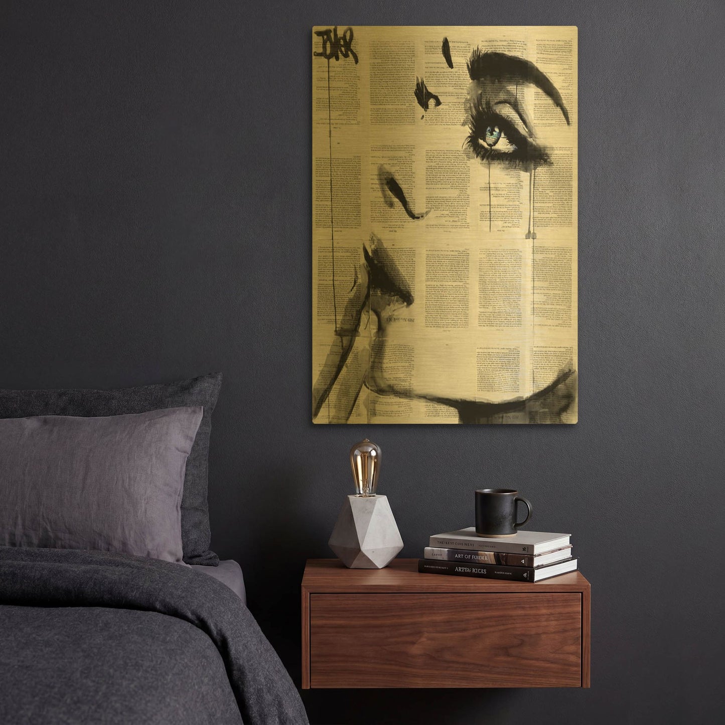 'Never Know' By Loui Jover Gold Metal Wall Art