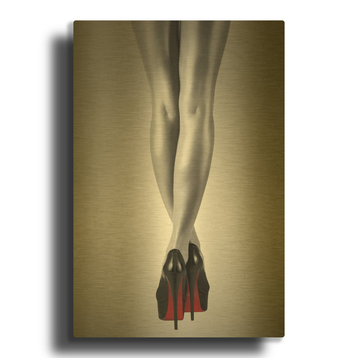 'Fashion Red 2' By Design Fabrikken Gold Metal Wall Art