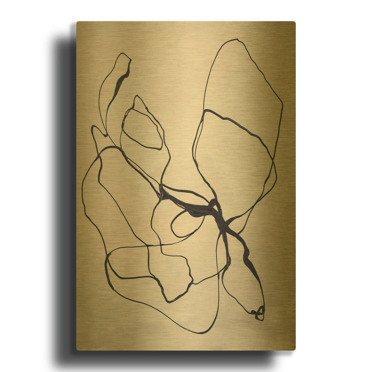 'Fine Line 4' By Design Fabrikken Gold Metal Wall Art