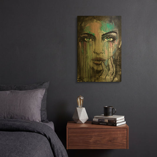 'New Muse' By Loui Jover Gold Metal Wall Art