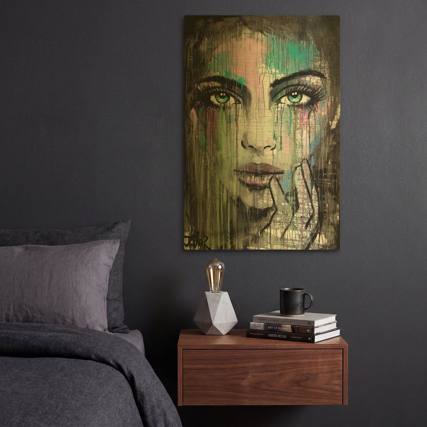 'New Muse' By Loui Jover Gold Metal Wall Art