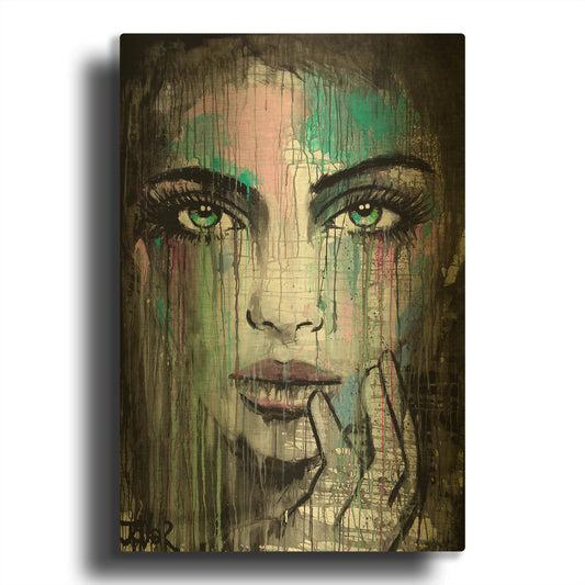 'New Muse' By Loui Jover Gold Metal Wall Art