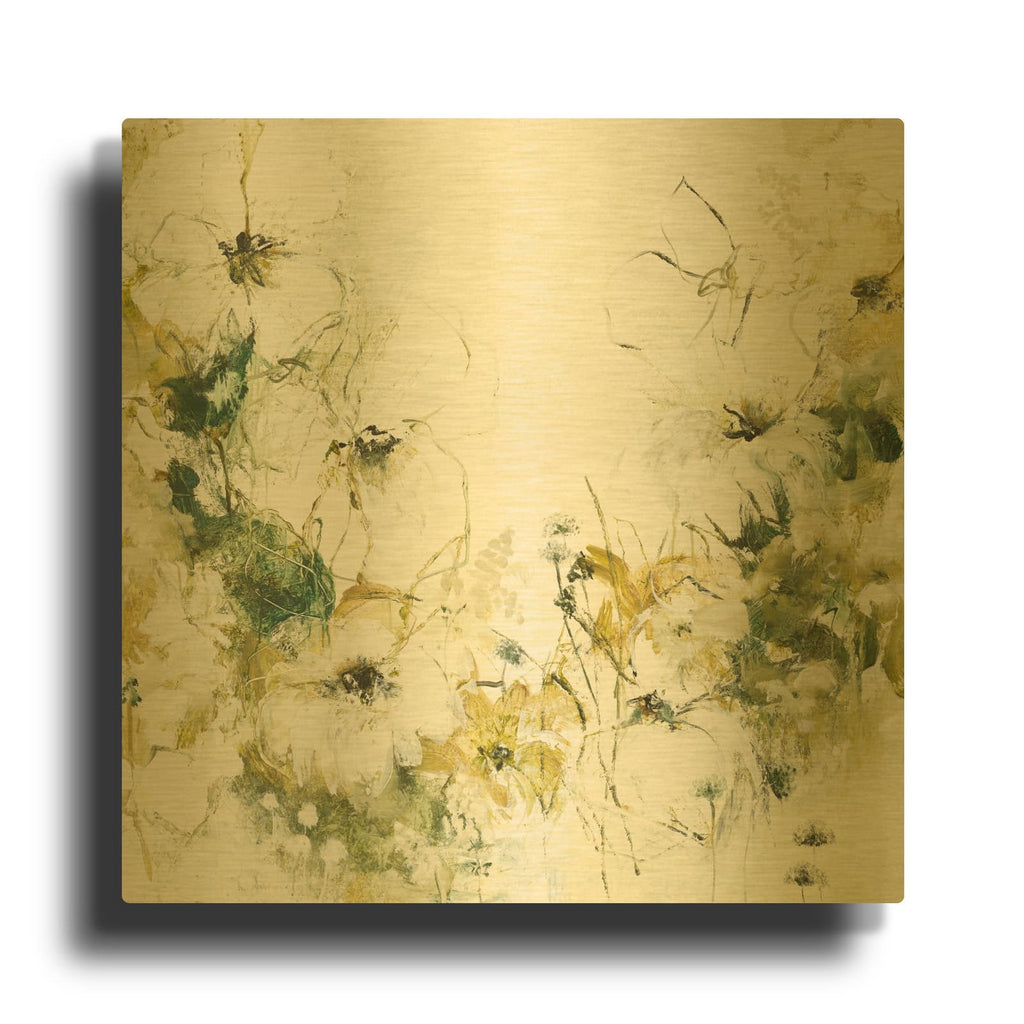 'Flower Blush 3' By Design Fabrikken Gold Metal Wall Art