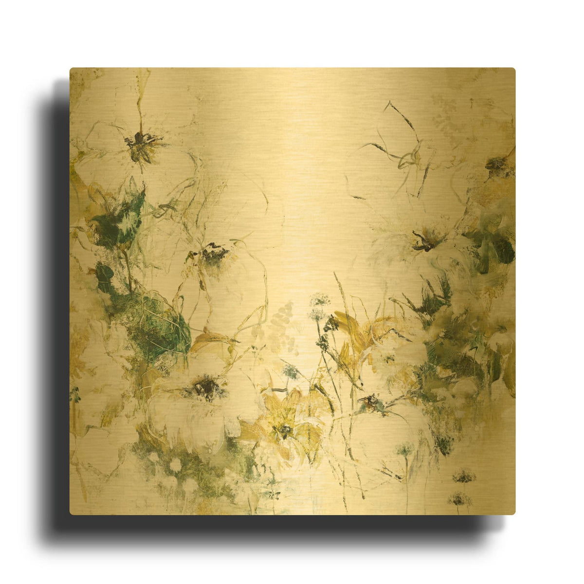 'Flower Blush 3' By Design Fabrikken Gold Metal Wall Art
