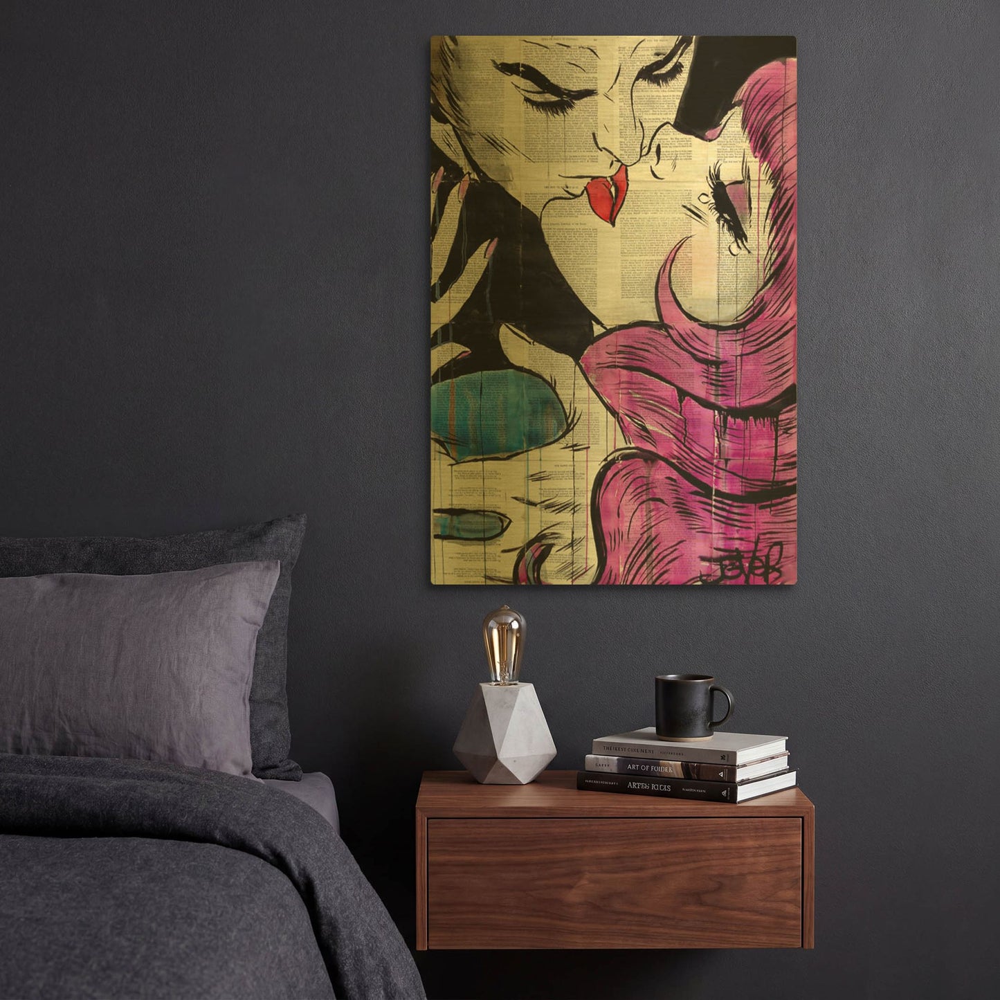 'Passion Pop' By Loui Jover Gold Metal Wall Art