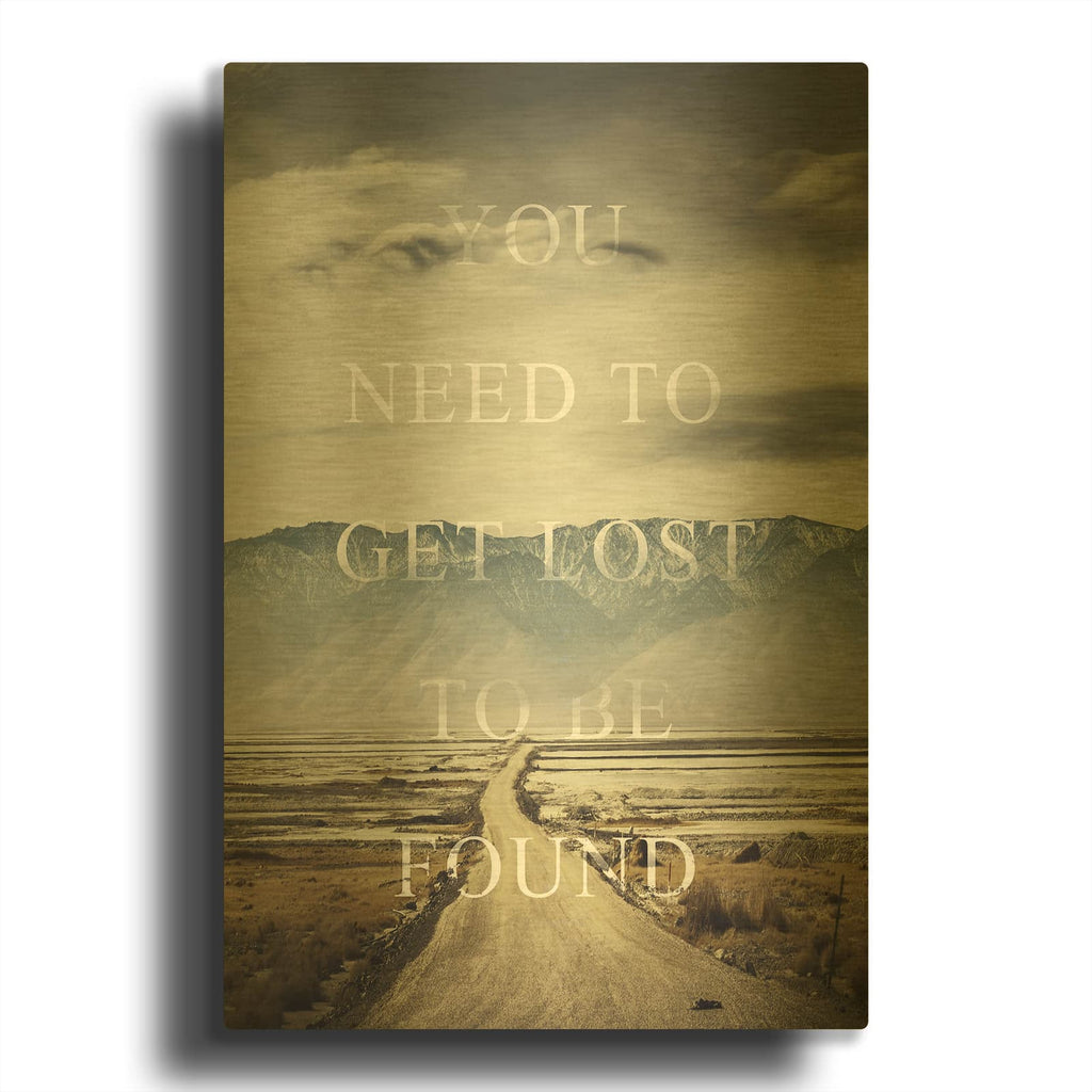 'Get Lost' By Design Fabrikken Gold Metal Wall Art