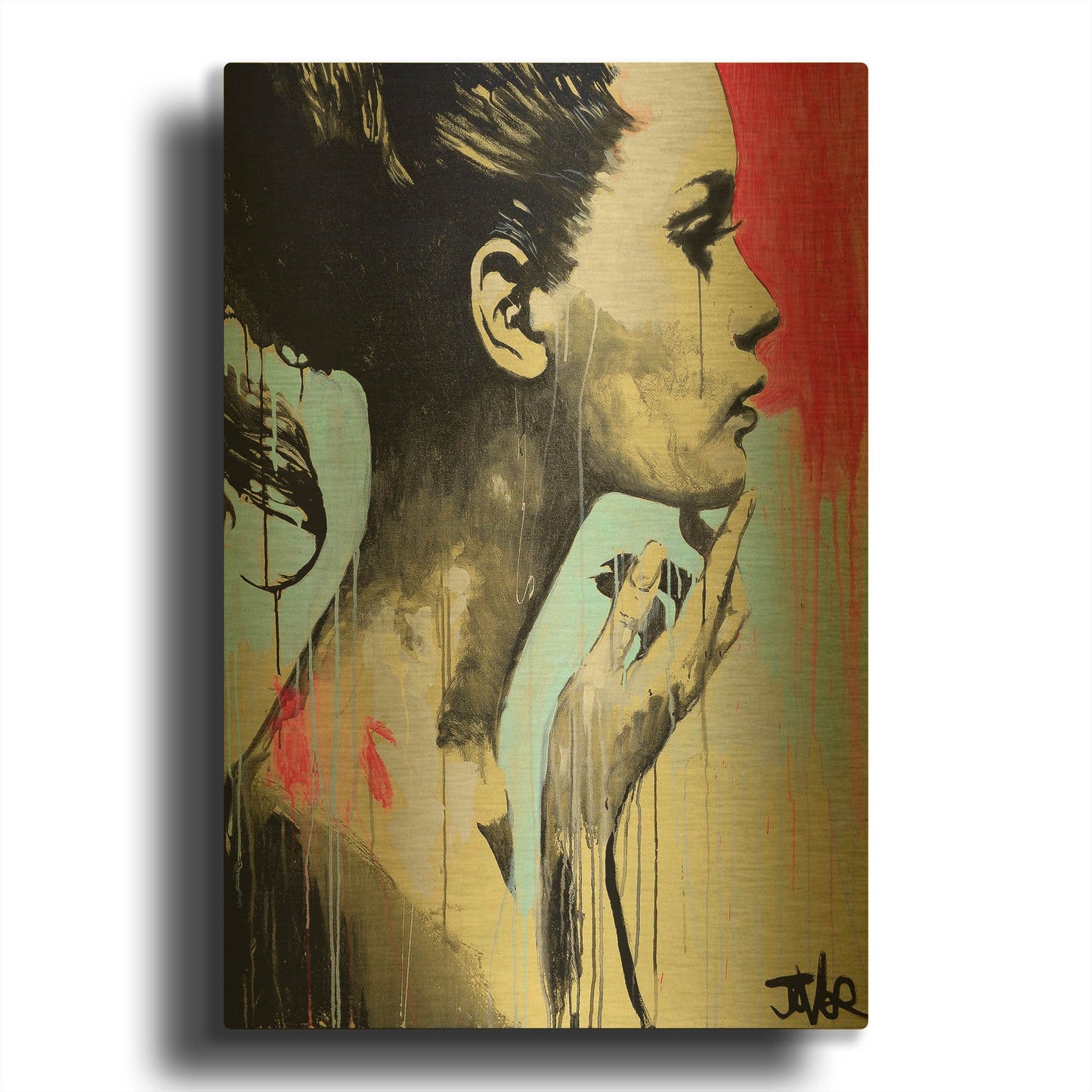 'Perhaps' By Loui Jover Gold Metal Wall Art
