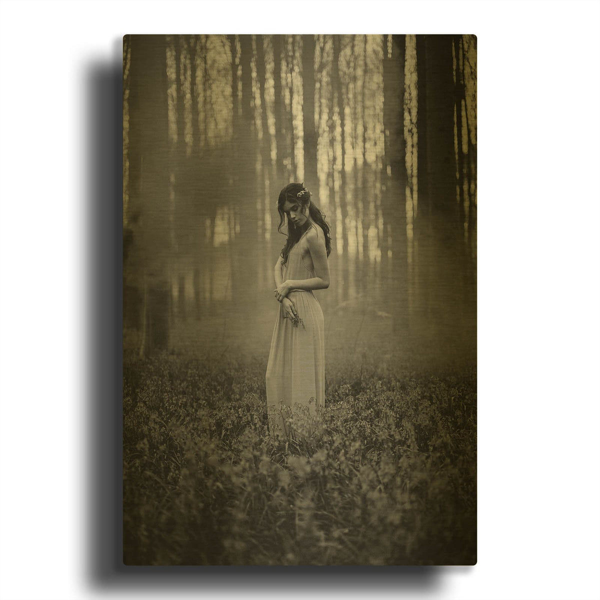 'Girl in the Woods' By Design Fabrikken Gold Metal Wall Art