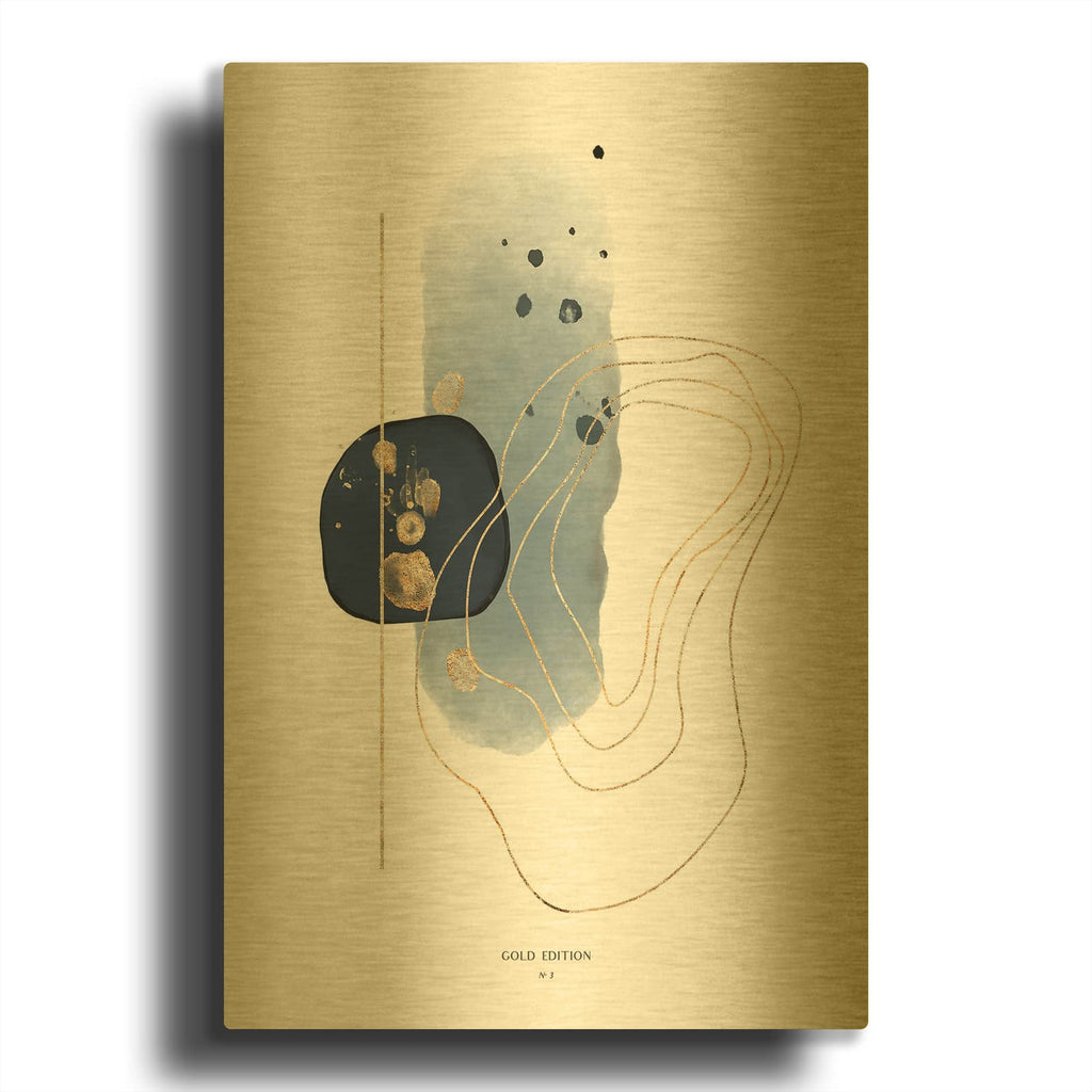 'Gold Edition No 3' By Design Fabrikken Gold Metal Wall Art