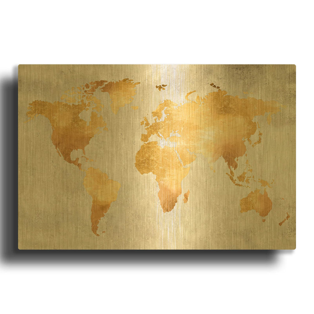 'Gold World' By Design Fabrikken Gold Metal Wall Art