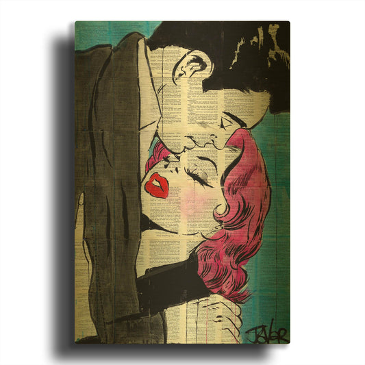 'Pop Lovers' By Loui Jover Gold Metal Wall Art