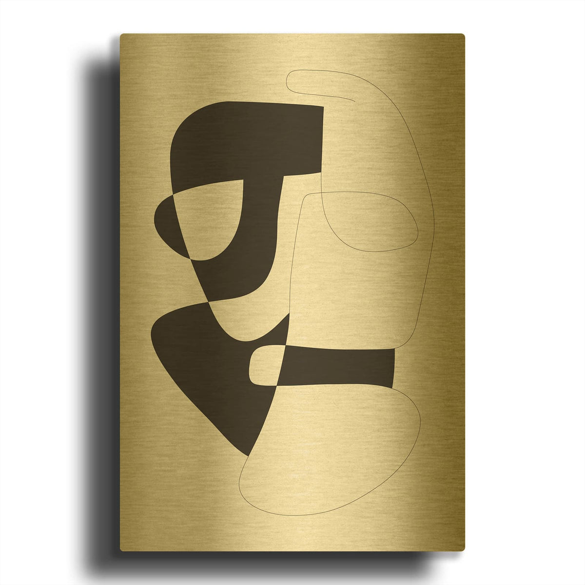 'Graphical 3' By Design Fabrikken Gold Metal Wall Art