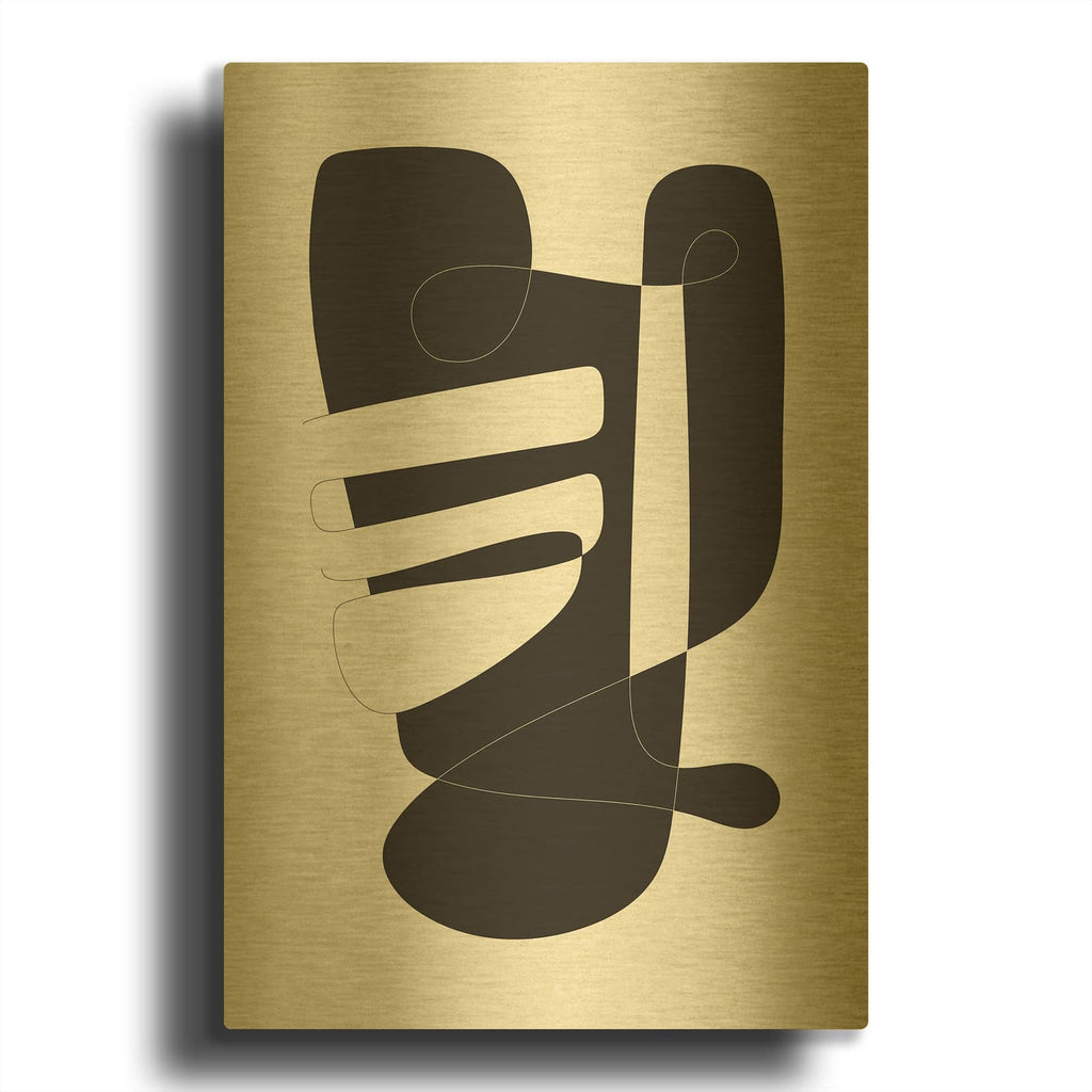 'Graphical 4' By Design Fabrikken Gold Metal Wall Art