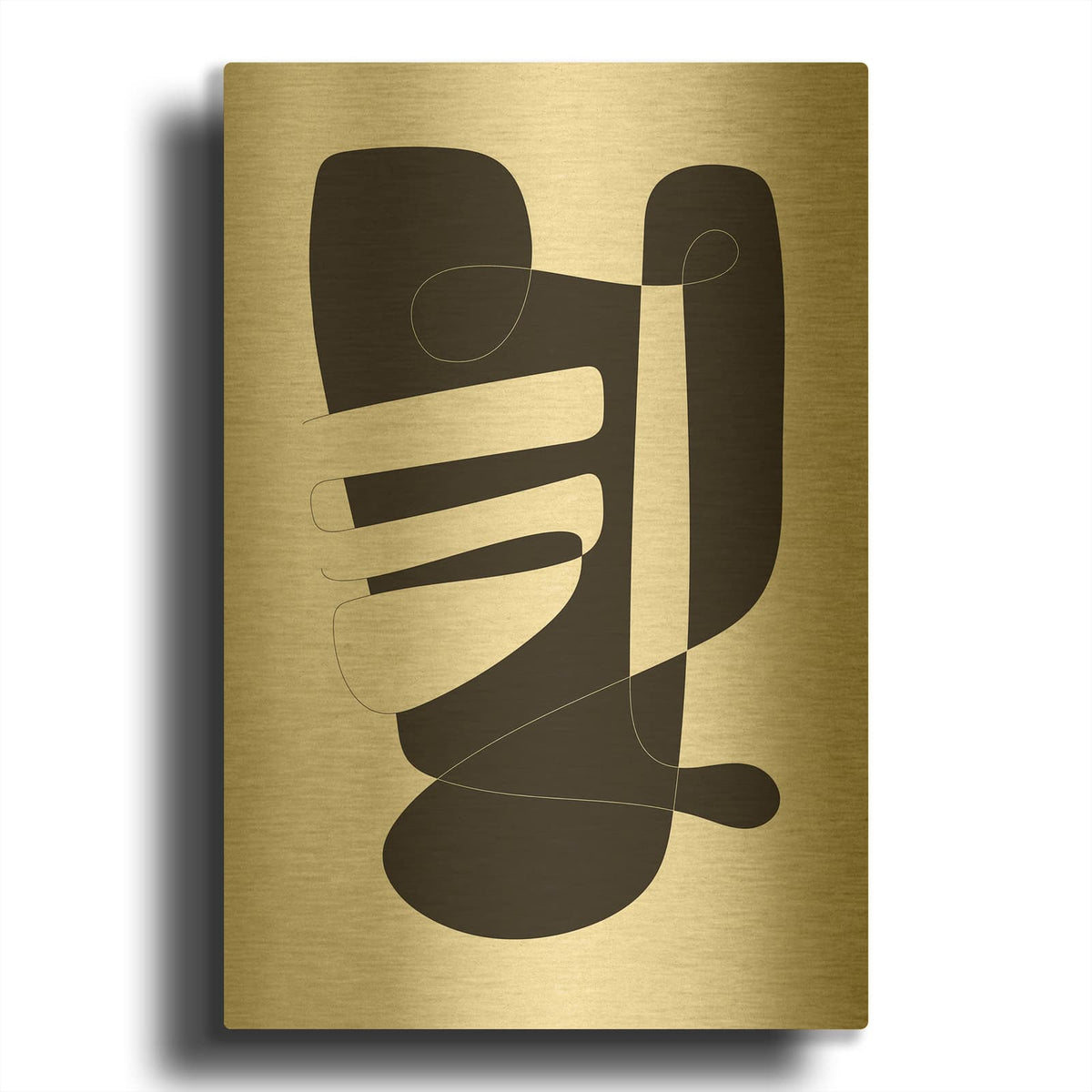 'Graphical 4' By Design Fabrikken Gold Metal Wall Art