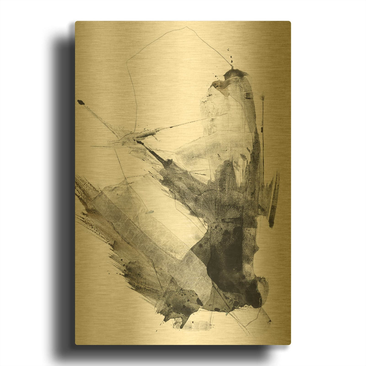 'Graphical Shapes 1' By Design Fabrikken Gold Metal Wall Art