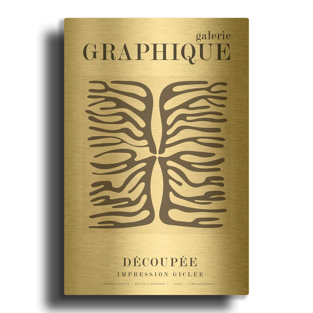 'Graphique 10' By Design Fabrikken Gold Metal Wall Art