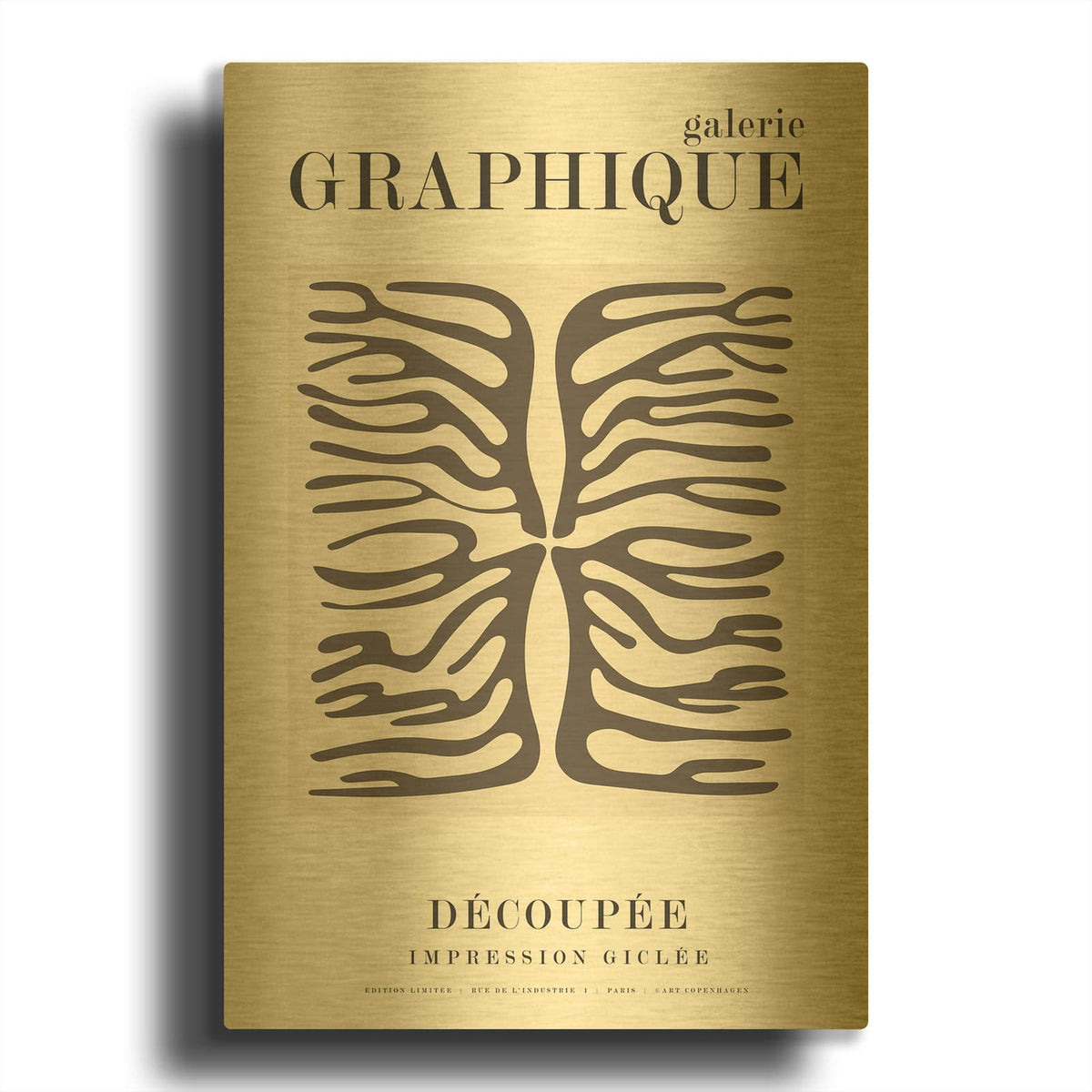 'Graphique 10' By Design Fabrikken Gold Metal Wall Art
