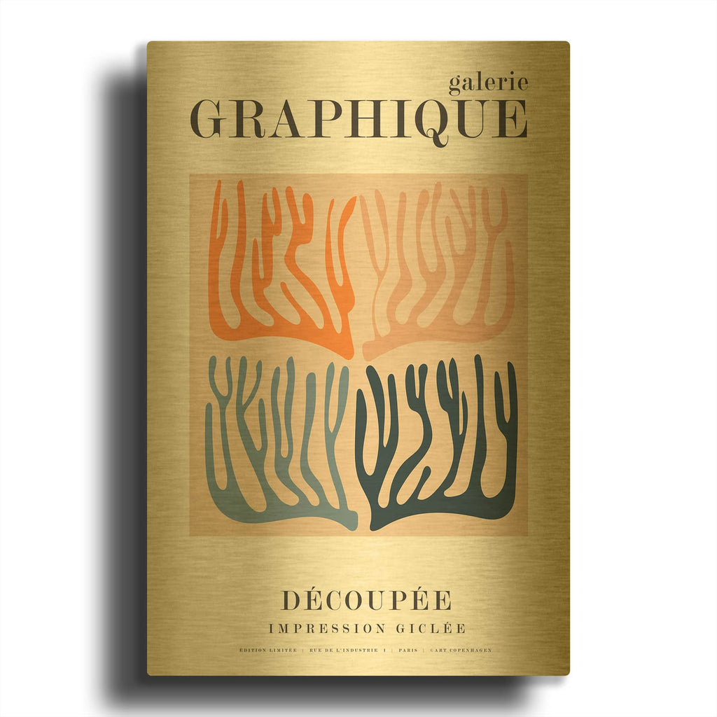 'Graphique 11' By Design Fabrikken Gold Metal Wall Art