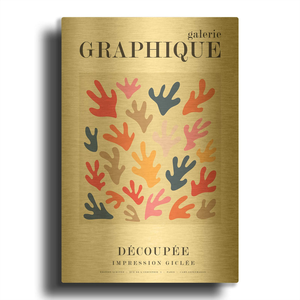 'Graphique 12' By Design Fabrikken Gold Metal Wall Art