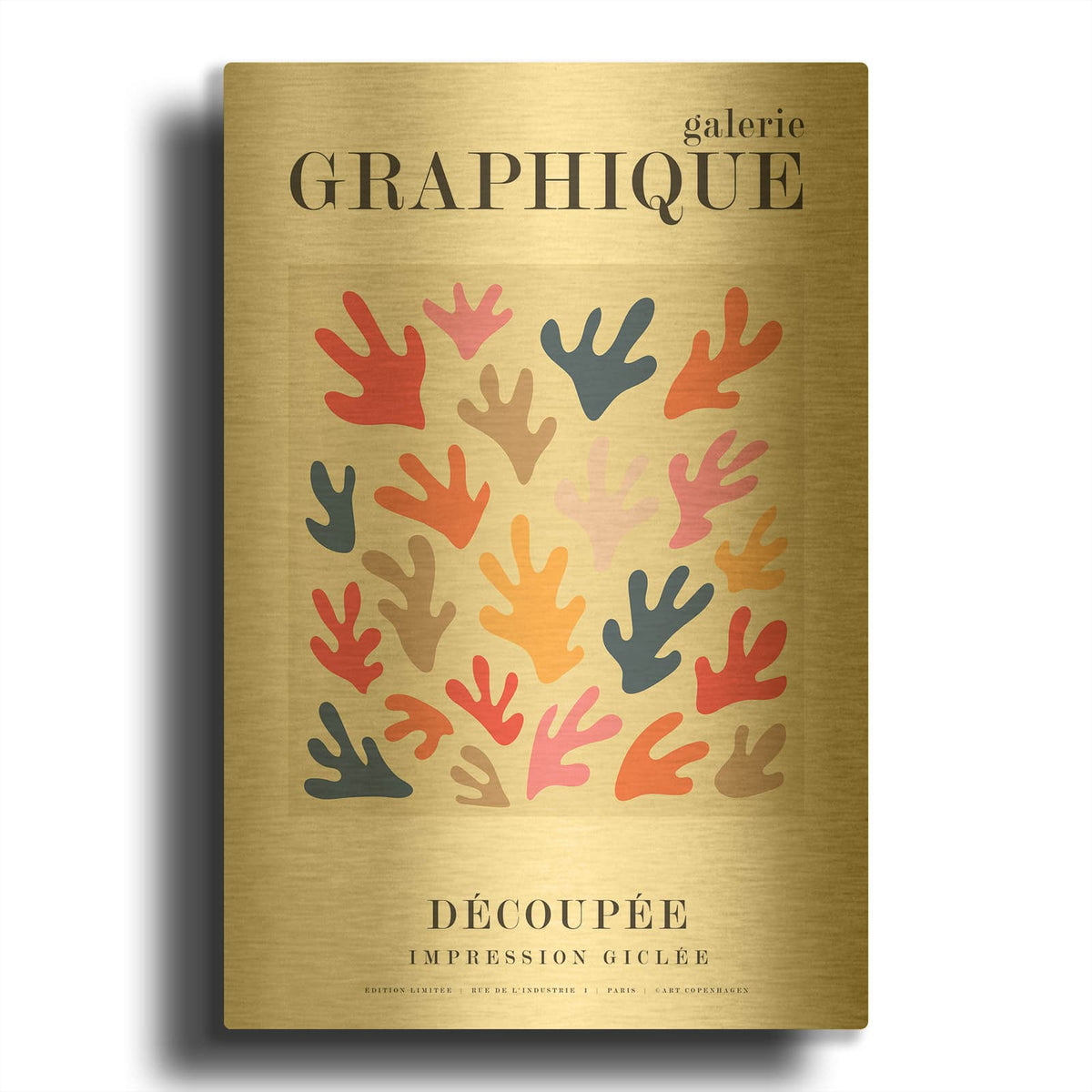 'Graphique 12' By Design Fabrikken Gold Metal Wall Art