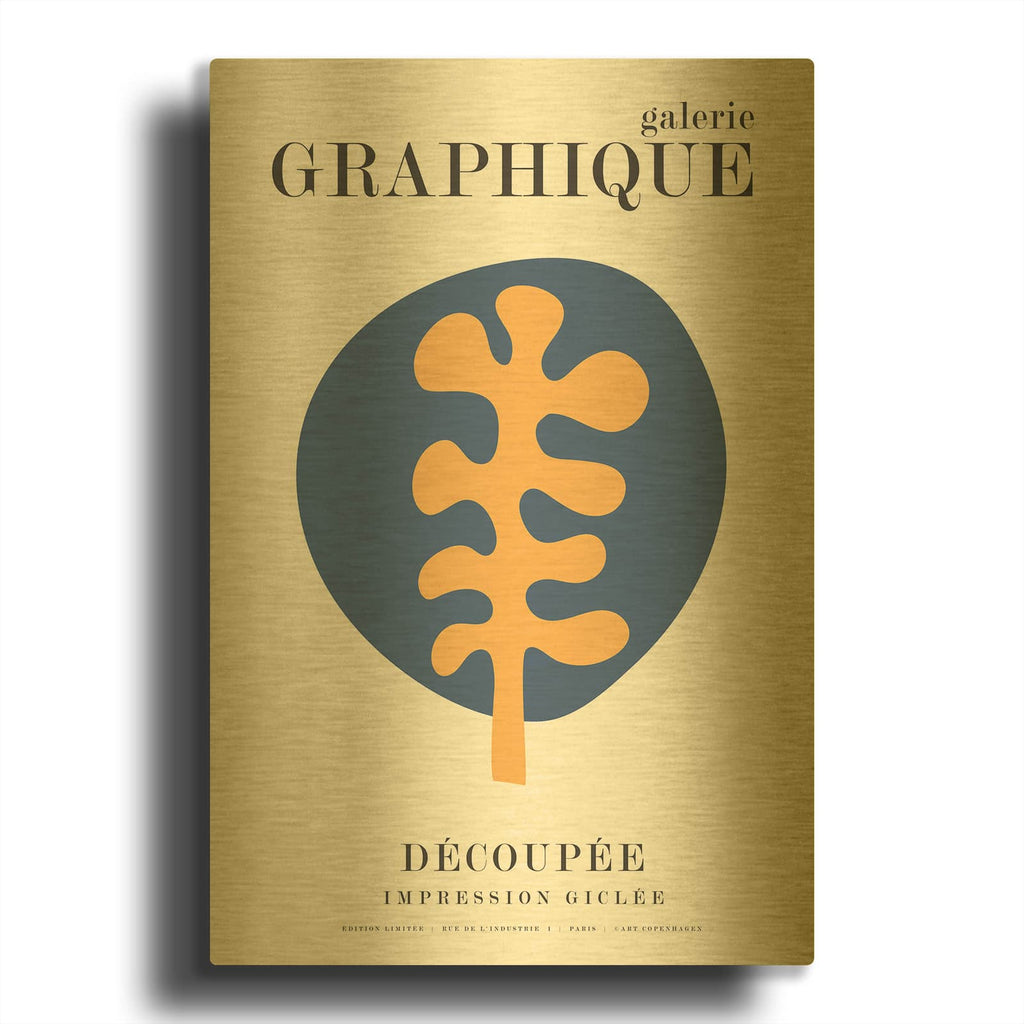 'Graphique 7' By Design Fabrikken Gold Metal Wall Art