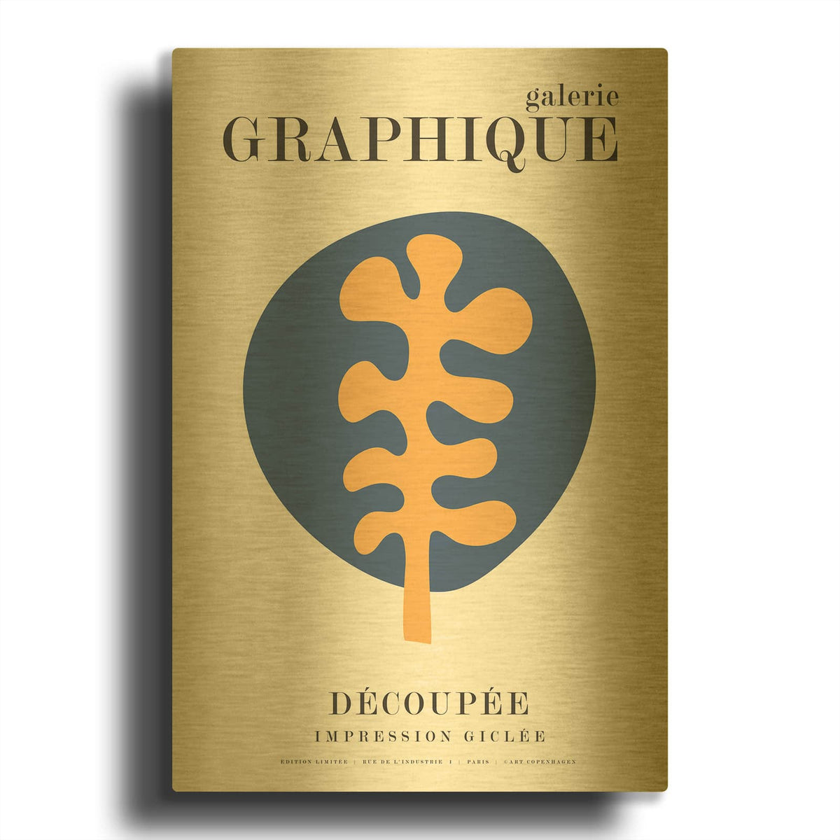 'Graphique 7' By Design Fabrikken Gold Metal Wall Art