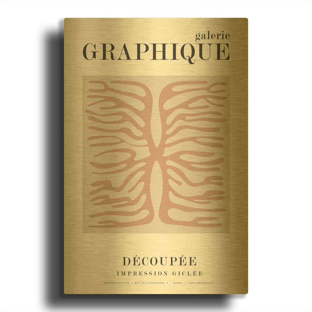 'Graphique 9' By Design Fabrikken Gold Metal Wall Art