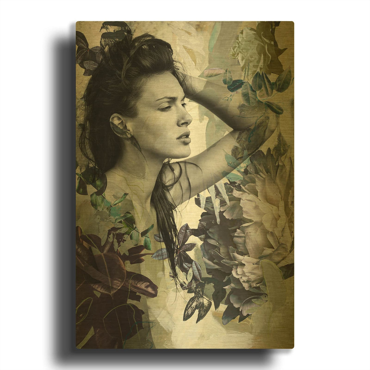'Green Garden 3' By Design Fabrikken Gold Metal Wall Art