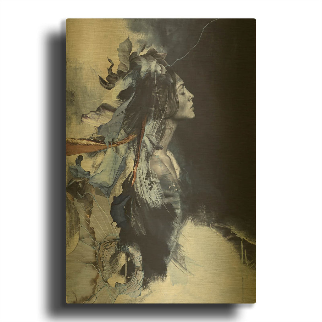 'Imperfection Blue' By Design Fabrikken Gold Metal Wall Art